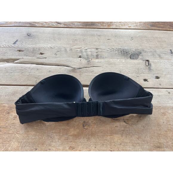 Victoria's Secret Smooth Black Satin 32D Very Sexy Push-Up Strapless Bra VS - Picture 2 of 2